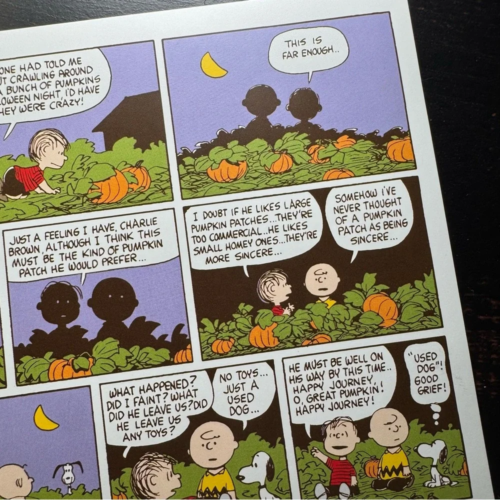 Charles M. Schulz Museum Peanuts Postcard Pumpkin Patch‎ Comic Strip 5x7 NEW